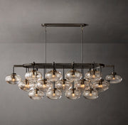 Cabrette Clear/Amber Glass Linear Chandelier 72