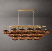 Cabrette Clear/Amber Glass Linear Chandelier 72
