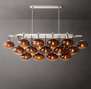 Cabrette Clear/Amber Glass Linear Chandelier 72