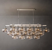Cabrette Clear/Amber Glass Linear Chandelier 72
