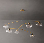 Cabrette Clear/Amber Glass Mobile Round Chandelier 48″/60