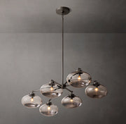 Cabrette Clear/Amber Glass Mobile Linear Chandelier 60″/72