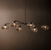 Cabrette Clear/Amber Glass Mobile Linear Chandelier 60″/72