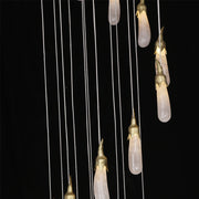Kathleen 24 Light Long-eggplants Modern Rock Crystal Chandelier Staircase