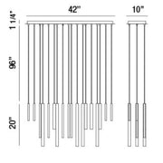 18-Light 42in Integrated Led Multi Drop Chandelier