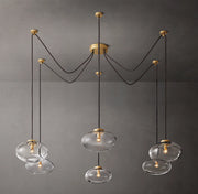 Cabrette Clear/Amber Glass Suspended Chandelier