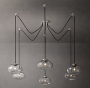 Cabrette Clear/Amber Glass Suspended Chandelier