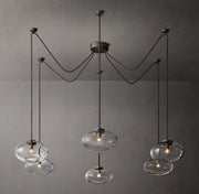 Cabrette Clear/Amber Glass Suspended Chandelier