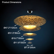 Aria Gold Tiered Discs Chandelier