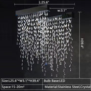 New Modern Creative Light Luxury Tassel Long Crystal Chandelier Designer Models Dining Table/Bar Light Fixture