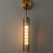 Postmodern Smoky Gray Crystal Tube Wall Sconce Height 15