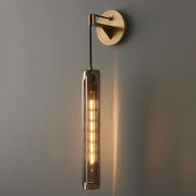 Postmodern Smoky Gray Crystal Tube Wall Sconce Height 15