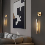 Postmodern Smoky Gray Crystal Tube Wall Sconce Height 15