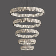 Aria Tiered Round Crystal Alabaster Chandelier