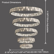 Aria Tiered Round Crystal Alabaster Chandelier