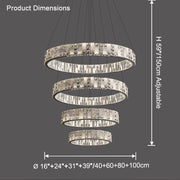 Aria Tiered Round Crystal Alabaster Chandelier