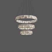 Aria Tiered Round Crystal Alabaster Chandelier