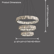 Aria Tiered Round Crystal Alabaster Chandelier