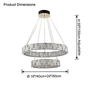 Aria Tiered Round Crystal Alabaster Chandelier