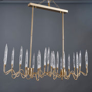 Reese Brass Glass  Chandelier