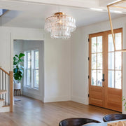 Amor 2-Tier Glass Ghiaccio Round Flushmount 18