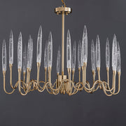 Reese Brass Glass  chandelier