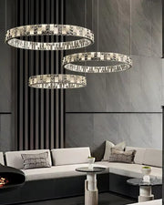 Aria Tiered Round Crystal Alabaster Chandelier