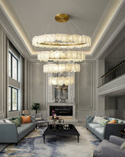 Aria Tiered Circular Alabaster Chandelier