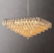 Chiaray Glass Multi-Tier Square Chandelier 32