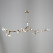 Metal Releaf Horizontal Globe Branching Bubble Chandelier