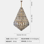 Staircase/Foyer Chandelier With High Clarity Crystals Luxury Ceiling Light