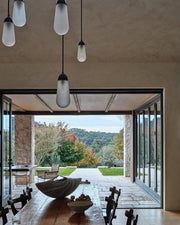 Modern Floating Pears-inspired Frosted Glass Chandelier for High-ceiling