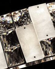 Aria Tiered Round Crystal Alabaster Chandelier