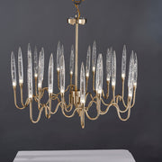 Reese Brass Glass  chandelier