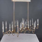 Reese Brass Glass  Chandelier