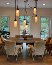 Modern Floating Pears-inspired Frosted Glass Chandelier for High-ceiling