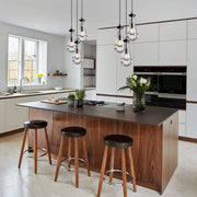 Rain Glass Round Chandelier 3 Lights (Cord)