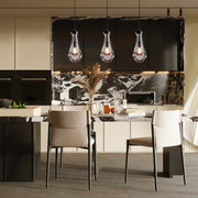 Rain Glass Round Chandelier 3 Lights (Cord)