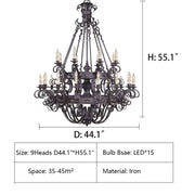 Vintage Iron Simple Candle Art Chandelier