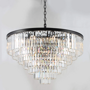 1920s Odeon Crystal Round Chandelier for Living Room, Interior lighting