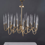Reese Brass Glass  chandelier