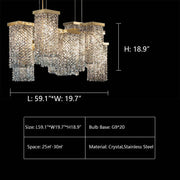 Post-Modern Light Luxury Rectangular Crystal Chandelier