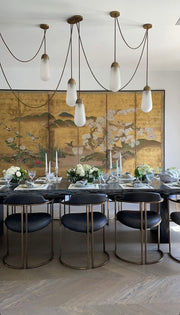 Modern Floating Pears-inspired Frosted Glass Chandelier for High-ceiling