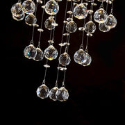 Flush Mounted Crystal Drops Chandelier Elegant Ceiling Light Fixture For Bedroom/ Living Room