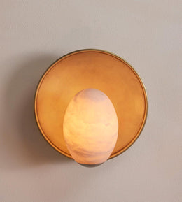 Avena Wall Light, Alabaster Globe