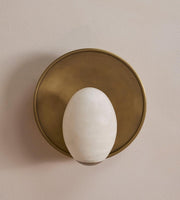 Avena Wall Light, Alabaster Globe