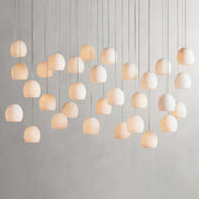 Arica Alabaster Rectangular Modern Dining Room Light Fixtures, Living Room Chandeliers