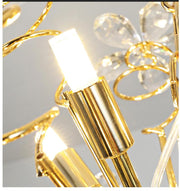 Golden Faceted Crystal Petal Dandelion Chandelier 24