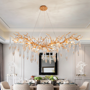 Aria Myers Crystal Branch Chandelier Light Brass