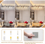 Modern Crystal Chandelier for Dining Room, Black Luxury Round Tree Branches Design